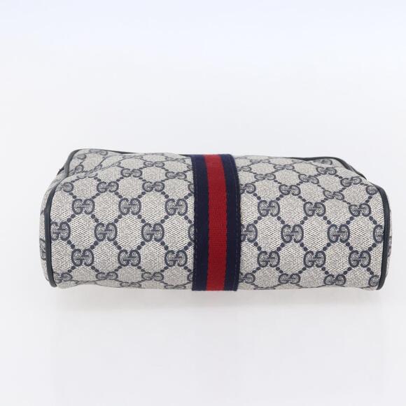 GUCCI GG Canvas Sherry Line Clutch Bag Red Navy 14.014.3553 Auth BA8450 - Picture 6 of 16